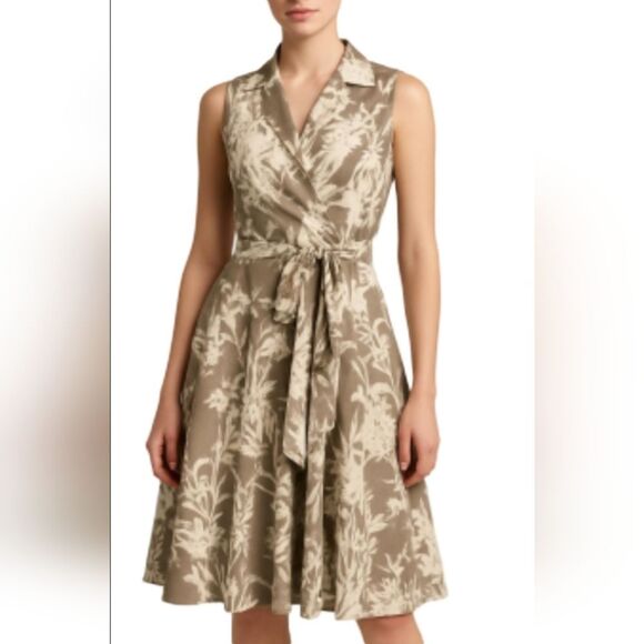 Jessica Howard Grey Floral Retro Vintage Look Floral Dress Fit And Flar… - Picture 1 of 10